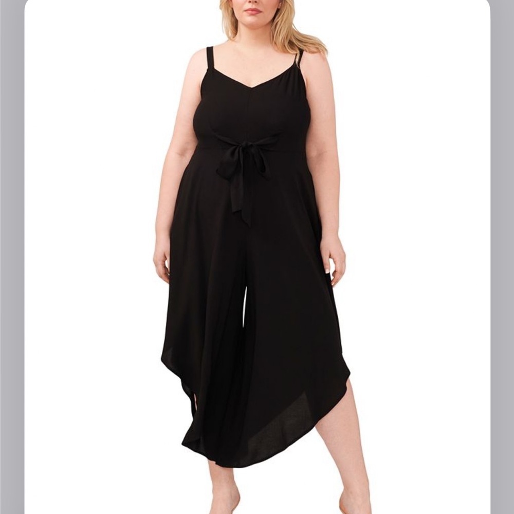 Vince Camuto Plus Size Sleeveless Tie-Front Side-Pocket Jumpsuit 3X